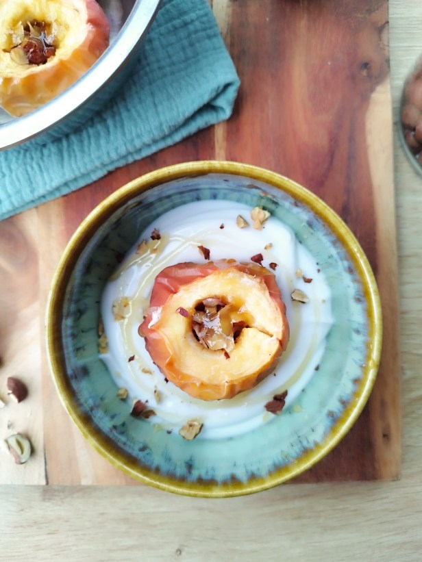 Pommes au four miel-noisette