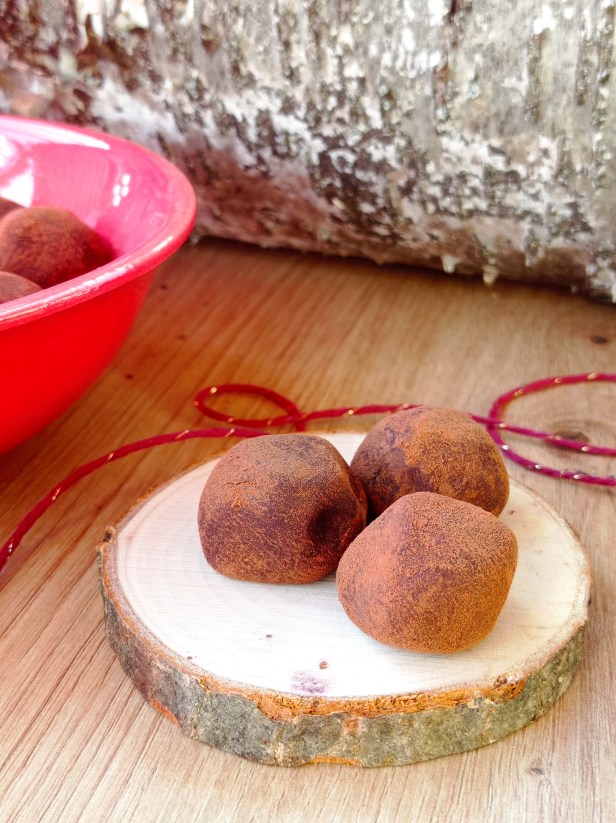 truffes au chocolat noir et au miel