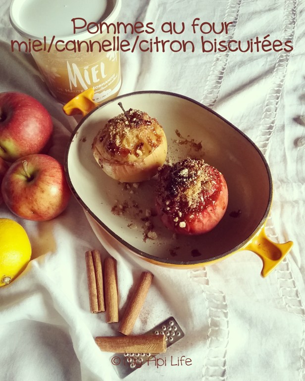 pommes au four miel citron cannelle biscuitées
