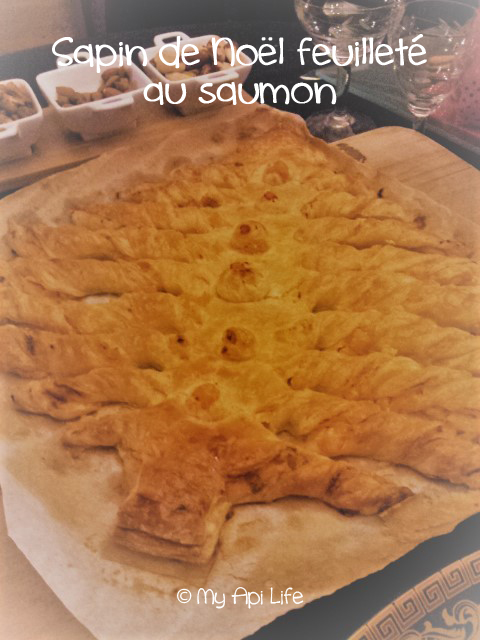 Sapin de Noël feuilleté au saumon