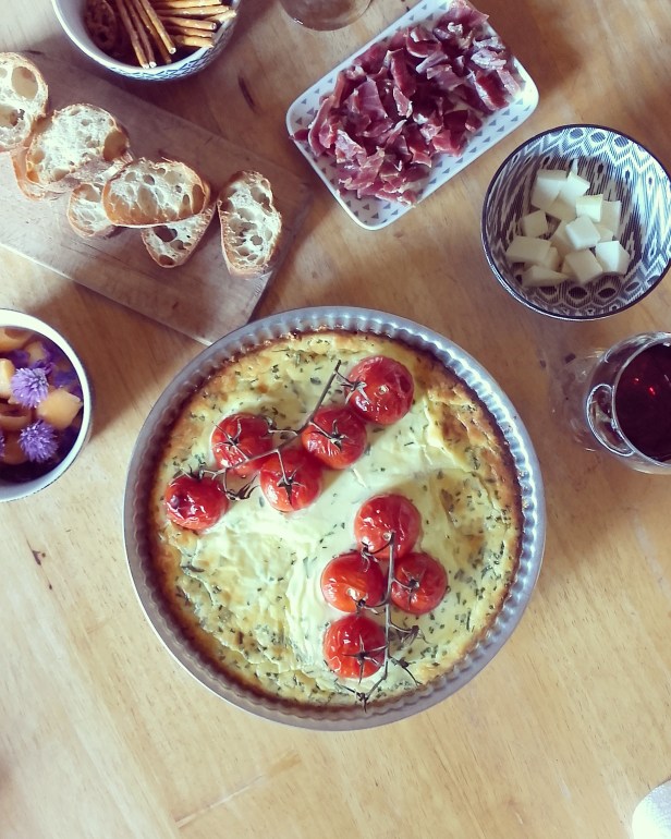 Tarte au cream cheese et tomates façon cheesecake
