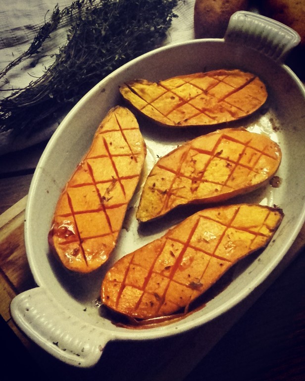 patate douce rôtie au four