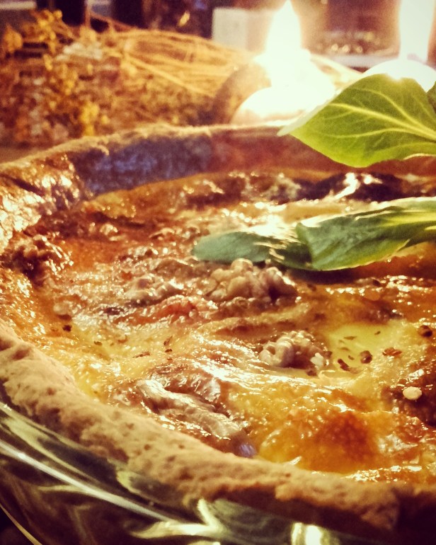 quiche chèvre, miel et noix