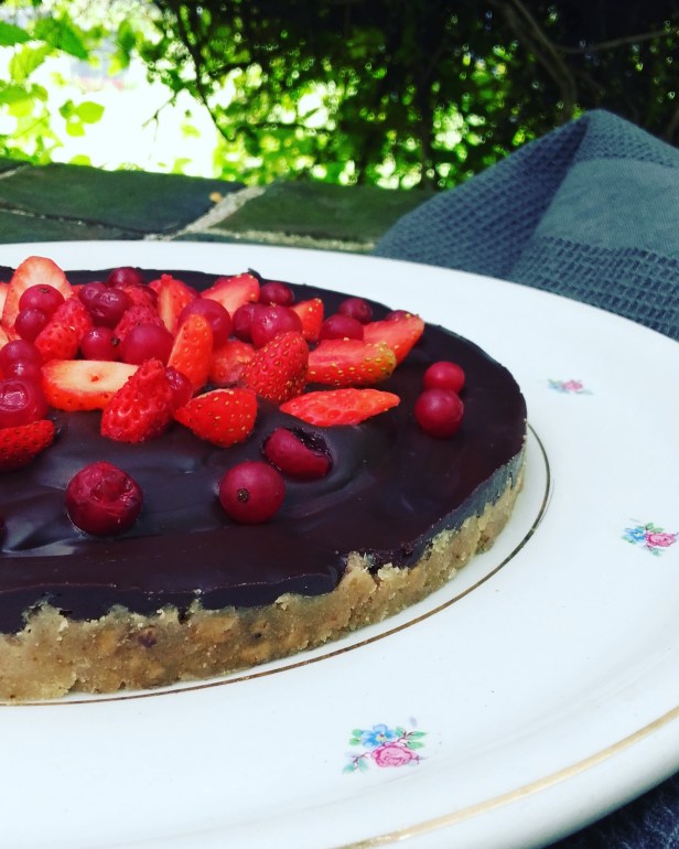 tarte crue chocolat fruits rouges (sans gluten, sans lactose, paléo)