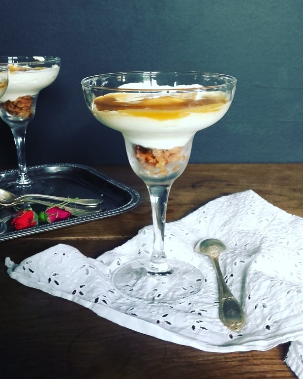 coupe de cheesecake au caramel beurre salé