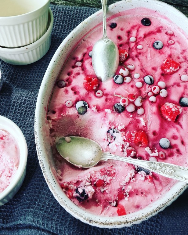 yaourt glacé à la framboise