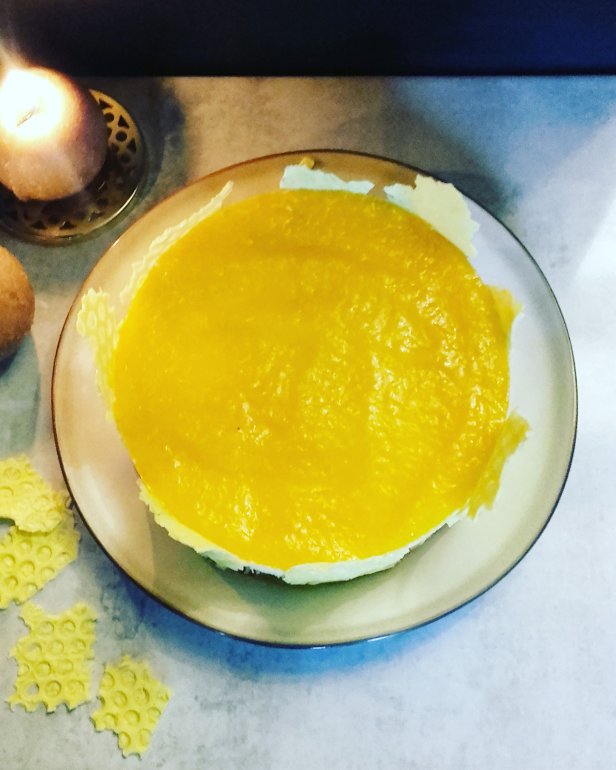 bavarois mousse au miel et mangue
