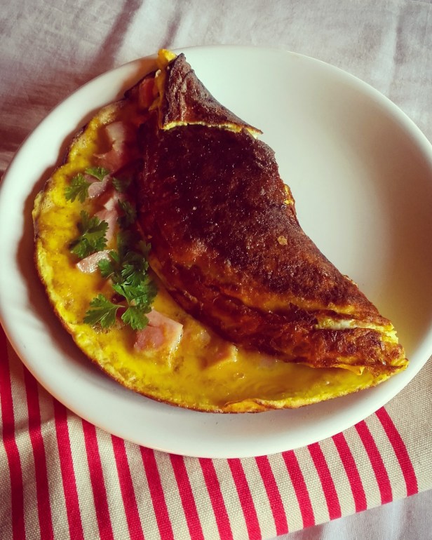 omelette jambon curry