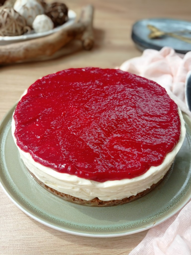 Cheesecake miroir au chocolat blanc