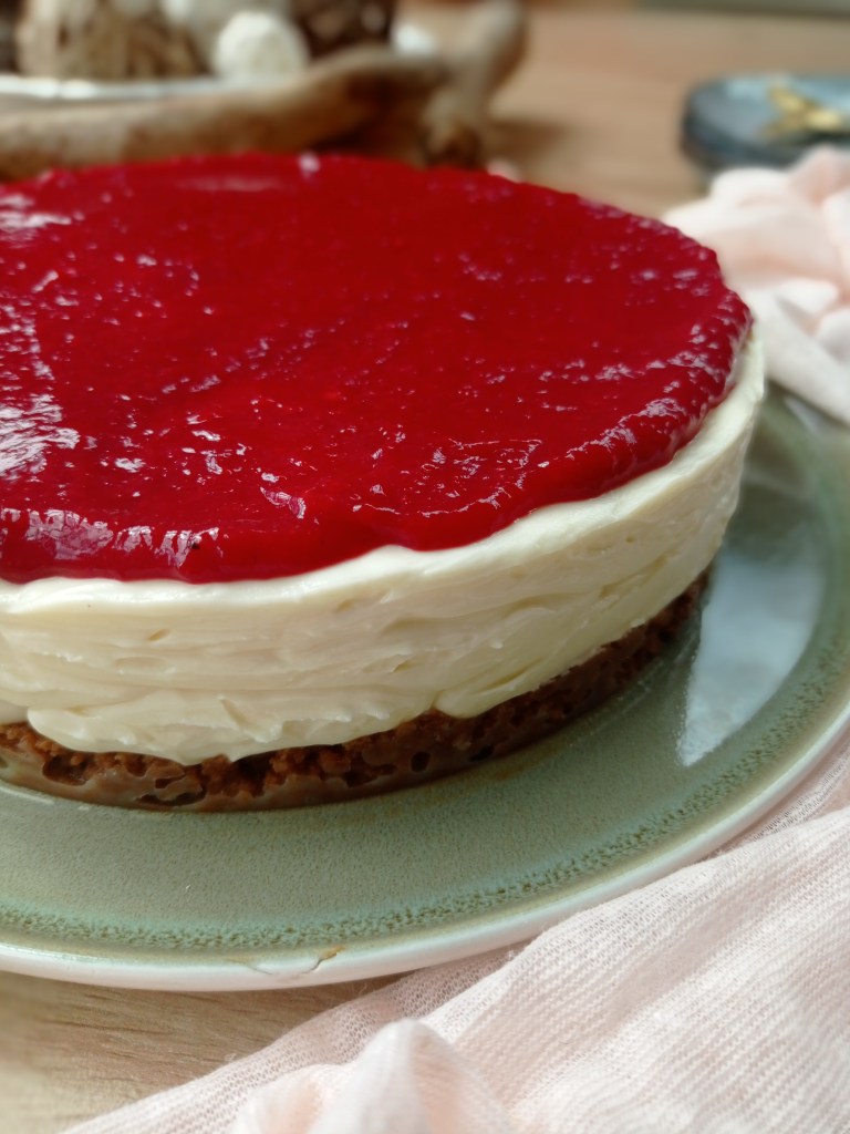 Cheesecake miroir au chocolat blanc