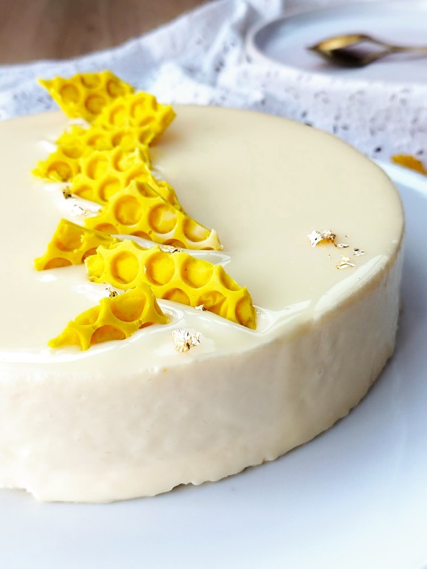 Entremets vanille et miel de châtaignier sans gluten