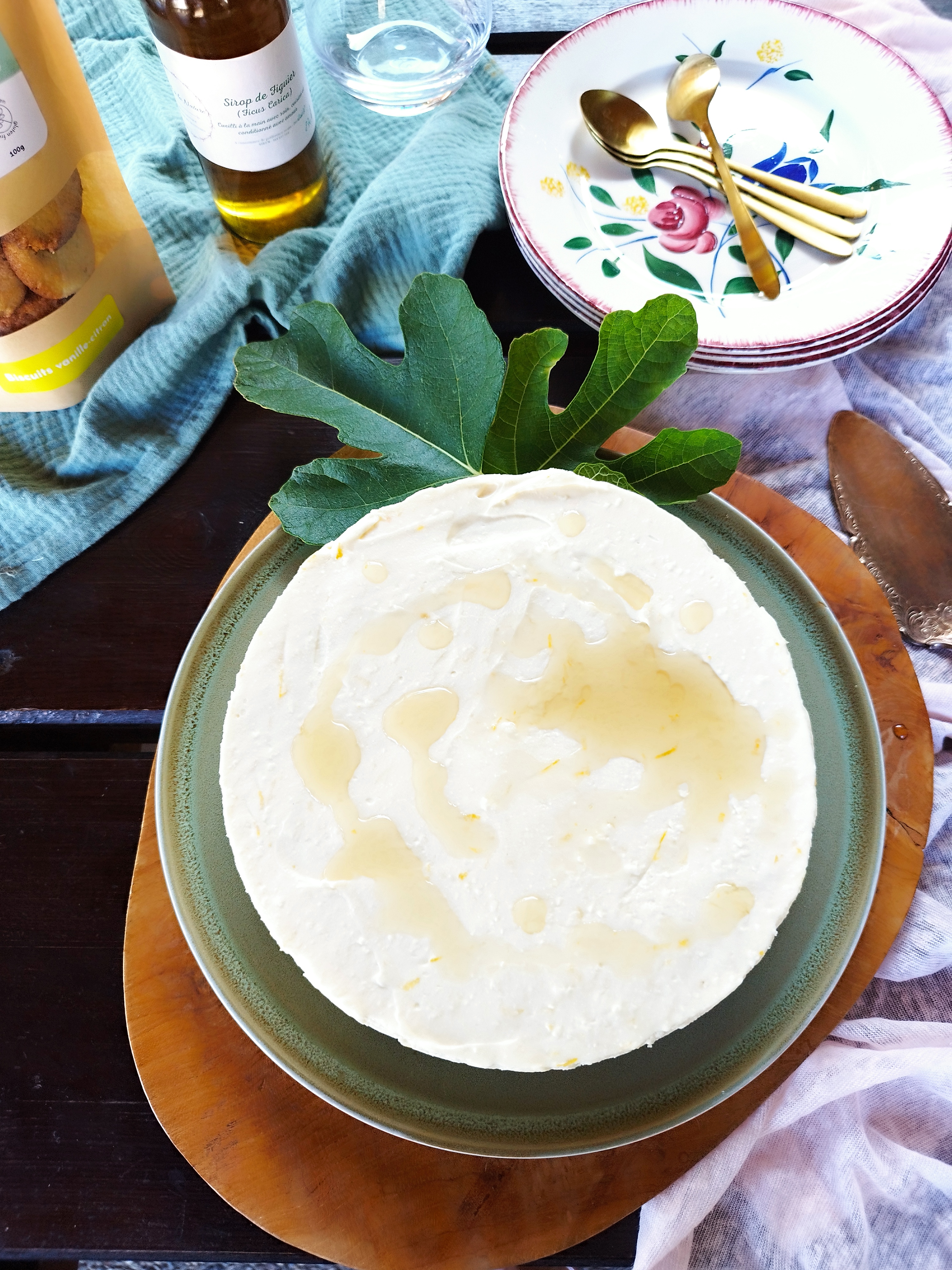 cheesecake citron et sirop de figuier